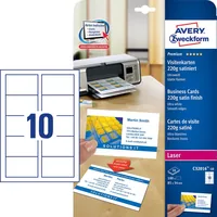 Avery Quick&Clean Double Sided Business Cards Satin-Finish, 220g