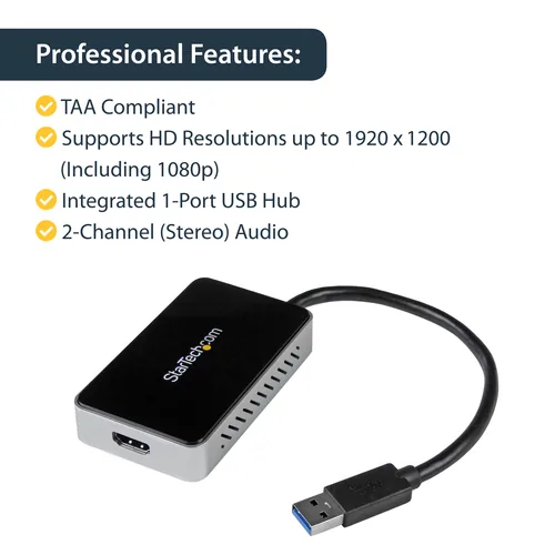 USB 3 TO HDMI W/ USB HUB .