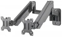 Manhattan Dual Wall Mount for TV & Monitors (Full Motion Gas Spring), For screens 17" to 32", VESA compatibility: 75x75mm and 100x100mm - check the dimensions of the four mounting holes on back of screen to ensure it fits, Max 8kg each, Black, Bracket