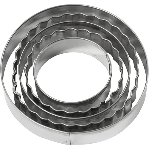 Creativ Company Guetzli-Ausstecher-Set 8 cm 5 Stück, Kreise - Detailfarbe: Silber - Materialtyp: Metall - Material: Metall - Set: Ja - Stehkeks: Nein - Verpackungseinheit: 5 Stück