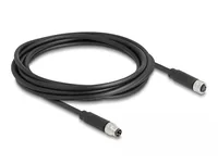 DeLOCK M8 3 pin Cable A-coded male to female PUR (TPU) 3 m