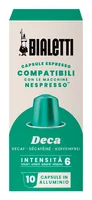 Bialetti Kaffeekapseln Deca 10 Stück - Entkoffeiniert: Ja - Produktionsland: Italien - Packungsgrösse: 10 Stück - Geschmacksrichtung: Keine - Getränkeart: Espresso - Kaffeeart: Nespresso Kapseln