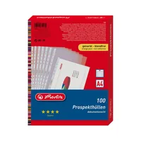 Herlitz Prospekthülle A4 genarbt Premium 100er Packung