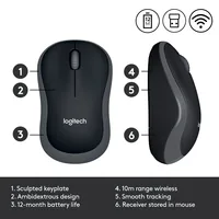 Logitech Mouse M185 Wireless Swift Grey INT Deutschland und Osteuropa Verpackung