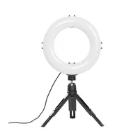 Hama Ringlicht SpotLight Smart 80 II - Farbtemperatur Kelvin: 5500 K - 2100 K - 3000 K - Lichtfarbe: Tageslichtweiss (Kaltweiss) - Neutralweiss - Warmweiss - Leuchtenfarbe: Schwarz