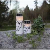 Star Trading LED Grabkerze Taube, Ø 7.5 x 20.5 cm, Weiss - Betriebsart: Batteriebetrieb - Akkubetrieb - Aussenanwendung: Ja - Höhe: 20.5 cm - Timerfunktion: Ja - Set: Nein - Leuchtenfarbe: Weiss