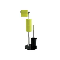 MSV Toilettengarnitur Bergamo Schwarz - Breite: 24 cm - Höhe: 14 cm - Länge: 32.5 cm - Detailfarbe: Schwarz - Detailmaterial: Glas - Edelstahl - Grundmaterial: Glas