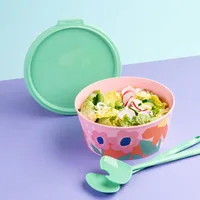 Koziol Schüssel Nora Blooms mit Deckel 2.2 l, Mehrfarbig - Unterteilungsmöglichkeit: Nein - Material: Biozirkulärer Kunststoff - Detailfarbe: Mehrfarbig - Set: Nein - Form: Rund