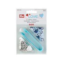 Prym  Love Druckknöpfe Jersey 8 mm, Mehrfarbig - Detailfarbe: Hellblau - Weiss - Blau