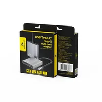 Gembird A-CM-COMBO3-04 hub di interfaccia USB tipo-C 5000 Mbit/s Grigio