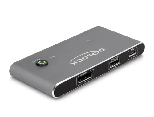DELOCK USB-C KVM Switch zu DisplayPort 8K 30 Hz mit USB 2.0