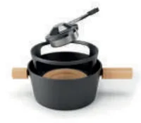 Stöckli Käsefondue-Set Titlis Big 9 Teile, Schwarz - Anzahl Personen: 6 - Materialtyp: Metall - Material: Gusseisen - Betriebsart: Pastenbrenner - Kompatible Kochfelder: Glaskeramik - Feuer - Gas - Halogen - Induktion - Elektro - Detailfarbe: Schwarz
