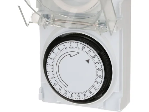 Max Hauri Zeitschaltuhr IP55 24 h Mechanisch - Montage: Zwischenstecker - Kürzeste Schaltzeit: 15 min - Anwendungsbereich: Outdoor - Indoor - Anzahl Schaltpunkte: 24 - Funktionsweise Zeitschaltuhr: Mechanisch - Funktionen: Dauerbetrieb Ein/Aus