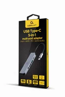 Gembird A-CM-COMBO5-02 laptop dock/port replicator Wired USB 3.2 Gen 1 (3.1 Gen 1) Type-C Silver