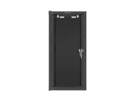 WALL-HUNG RACK CABINET 10 12U 280X310 BLACK GLASS DOOR LANBERG (FLAT PACK)