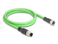 Delock M12 Kabel A-kodiert 8 Pin Stecker zu Buchse PUR (TPU) 1 m