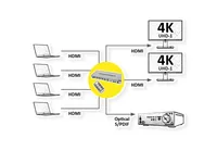 ROLINE 4K HDMI Matrix Switch, 4 x 2, with Remote Control AV matrix switcher
