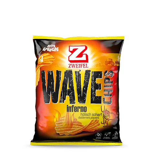 Zweifel Wave Chips Inferno 120 g Potato chips Chili pepper