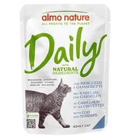 Almo Nature Nassfutter Daily mit Kabeljau und Garnelen 70g - Tierbedürfnis: Kein besonderes Bedürfnis - Geschmacksrichtung: Fisch - Zertifikate: Keine Zertifizierung - Fleischsorte: Kabeljau - Garnelen - Packungsgrösse: 70 g - Futtereigenschaft: Keine bes