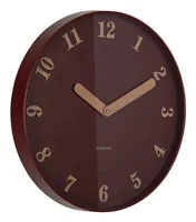KARLSSON Wanduhr Amena 40 cm, Burgundy Red - Uhrtyp: Analog - Betriebsart: Batteriebetrieb - Funksignal: Nein - Funktionen: Zeit - Form: Rund - Detailfarbe: Schwarz - Weinrot