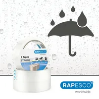 Rapesco Kleberolle 25 mm x 66 m, transparent, 8 Stück - Breite: 25 mm - Länge: 66 m - Art: Klebeband - Klebehaftung: Hoch - Detailfarbe: Transparent