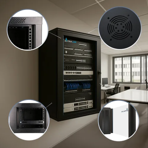 Extralink EX.7263 rack 12U Da parete Nero