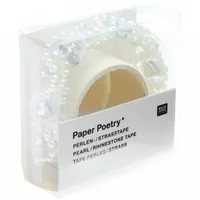 Rico Design Perlensticker Paper Poetry 50 cm, 1 Stück Silber - Motiv: Perle