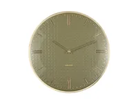 KARLSSON Wanduhr Riqueza 35 cm, Luxus grün - Uhrtyp: Analog - Betriebsart: Batteriebetrieb - Funksignal: Nein - Funktionen: Zeit - Form: Rund - Detailfarbe: Grün