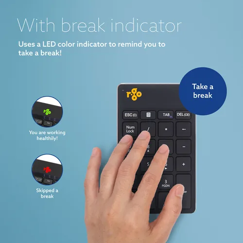 R-GO NUMPAD BREAK ERGONOMIC NUMERIC WIRELESS KEYPAD BLACK