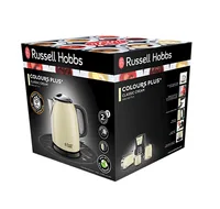 Russell Hobbs Wasserkocher 24994-70 Colours Plus 1 l, Crème - Detailfarbe: Crème - Leistungsaufnahme Betrieb: 2400 W - Füllmenge: 1 l - Ausstattung: 360 Grad Sockel - Deckelverriegelung - Entnehmbarer Kalkfilter - Kabelaufwicklung - Kontrolleuchten - Troc