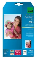SIGEL InkJet Fotopapier 10x15cm IP606 260g,glossy, weiss 24 Blatt
