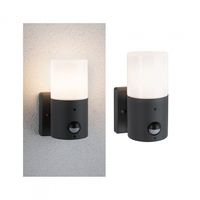 Paulmann Wandleuchte Tubs Bewegungsmelder max. 15W 230 V Grau matt - Dimmbar: nicht dimmbar - Lichtfarbe: Je nach Leuchtmittel - Warmweiss (WW) - Zusätzliche Ausstattung: Bewegungssensor - Farbtemperatur Kelvin: Je nach Leuchtmittel - Leuchtenfarbe: Grau 