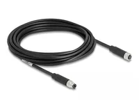 DeLOCK M8 3 pin Cable A-coded male to female PUR (TPU) 5 m