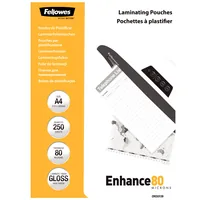 Fellowes Laminierfolie A4, , 250 Stück, Glänzend - Mediengewicht: 80 µm - Folien Anwendungsbereich: Heisslamination - Folien Effekt: Glänzend - Papierformat: A4 - Zubehörtyp: Laminierfolie