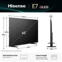 Hisense 65E77Q 165,1 cm (65") 4K Ultra HD Smart TV Wifi Noir