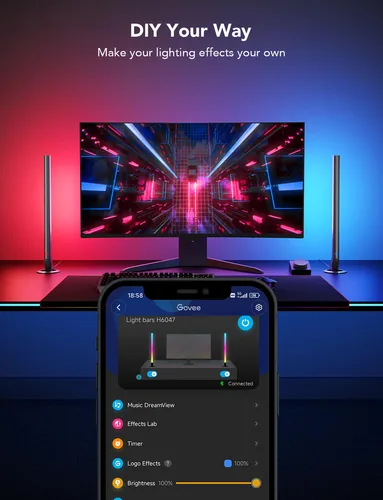 RGBIC Gaming Light Bars, LED-Leuchte