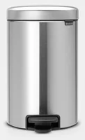 Brabantia Treteimer NewIcon 12 l, Matt Steel - Anzahl Behälter: 1 - Detailfarbe: Silber - Silber matt - Form: Rund - Fassungsvermögen: 12 l - Material: Edelstahl