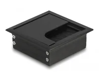 DeLOCK Cable grommet for table mounting with brush 80 x 80 x 28 mm black