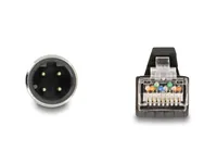 Delock M12 Kabel D-kodiert 4 Pin Stecker zu RJ45 Stecker PUR (TPU) 1 m