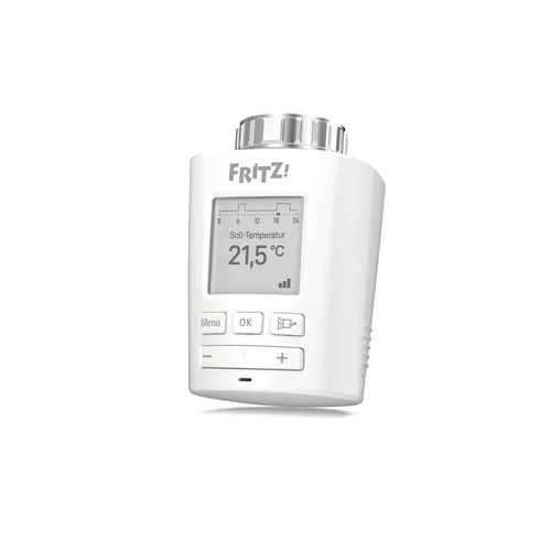 FRITZ! Heizkörperthermostat FRITZ!DECT 301 - Typ: Heizkörperthermostat - Bedienungsart: Automatisiert - Fernsteuerung - Zeitplan - Systemkommunikation: Funk - Funktionen: Auswerten - App Steuerung - Bedienen - Ein- Ausschalten über Cloud - Konfiguration u