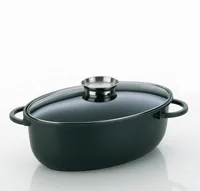 Kela Bräter Kerros mit Deckel 45 x 28 cm, 8 l - Material: Aluminiumguss - Topfart: Bräter - Kompatible Kochfelder: Glaskeramik - Gas - Halogen - Induktion - Elektro - Antihaftbeschichtung: Ja - Detailfarbe: Schwarz - Spülmaschinenfest: Ja