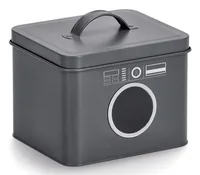 Zeller Present Waschmittelbox 18 x 15.5 x 14 cm, Metall, Anthrazit - Detailfarbe: Anthrazit - Verpackungseinheit: 1 Stück - Volumen: 3.5 l - Material: Metall