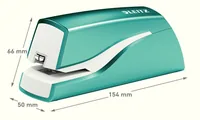 Leitz Elektrisches Heftgerät NeXXt Wow 10 Seiten, Eisblau - Heftkapazität: 10 Seiten - Detailfarbe: Türkis