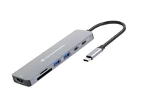 CONCEPTRONIC 7-1 Dock USB-C->HDMIUSB-C2xUSB-A 25cm gr