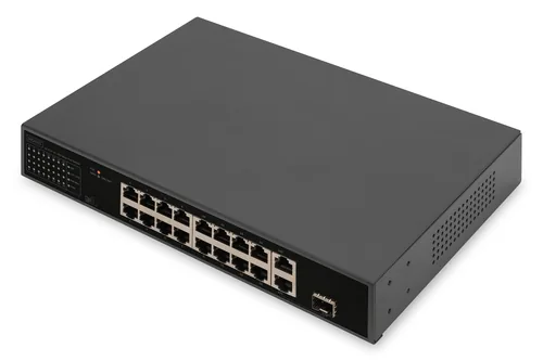 DIGITUS Switch 16-Port 10100 32W PoE schwarz