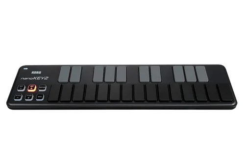 Korg Controller nanoKEY2 – 25 Tasten, Schwarz - Motorisierte Fader: Nein - Optimiert für: Universal - Detailfarbe: Schwarz