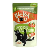 Lucky Lou Nassfutter Lifestage Adult Rind & Wildschwein, 125 g - Tierbedürfnis: Gewichtskontrolle - Geschmacksrichtung: Rind - Wild - Zertifikate: Keine Zertifizierung - Fleischsorte: Rind - Wildschwein - Packungsgrösse: 125 g - Futtereigenschaft: Getreid