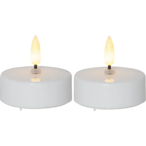 STAR TRADING LED Teelicht Flamme 5.8cm 12.063-06 weiss 2 Stück