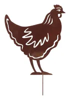 Esschert Design Dekofigur Huhn Gartenstecker Rostoptik Baustahl - Produkttyp: Gartenstecker - Detailfarbe: Keine Angabe