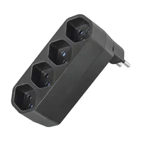 STEFFEN Manta Mehrfachadapter 4xT13 drehbar 4 - Detailfarbe: Schwarz - Schalter: Nein - Steckdosenanzahl: 4 - Ausstattung: drehbar 320° - Kinderschutz: Ja